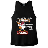 I Found The Key To Happiness, Surround Yourself With Chickens Ladies PosiCharge Tri-Blend Wicking Tank