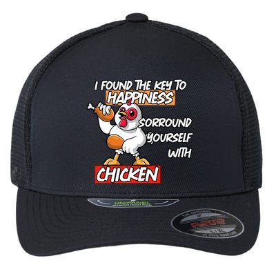 I Found The Key To Happiness, Surround Yourself With Chickens Flexfit Unipanel Trucker Cap