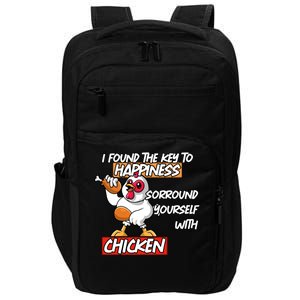 I Found The Key To Happiness, Surround Yourself With Chickens Impact Tech Backpack