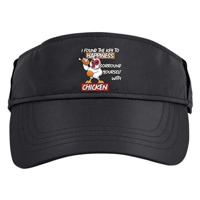 I Found The Key To Happiness, Surround Yourself With Chickens Adult Drive Performance Visor