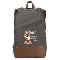 I Found The Key To Happiness, Surround Yourself With Chickens Cotton Canvas Backpack