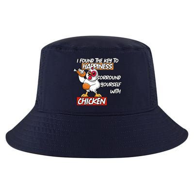 I Found The Key To Happiness, Surround Yourself With Chickens Cool Comfort Performance Bucket Hat