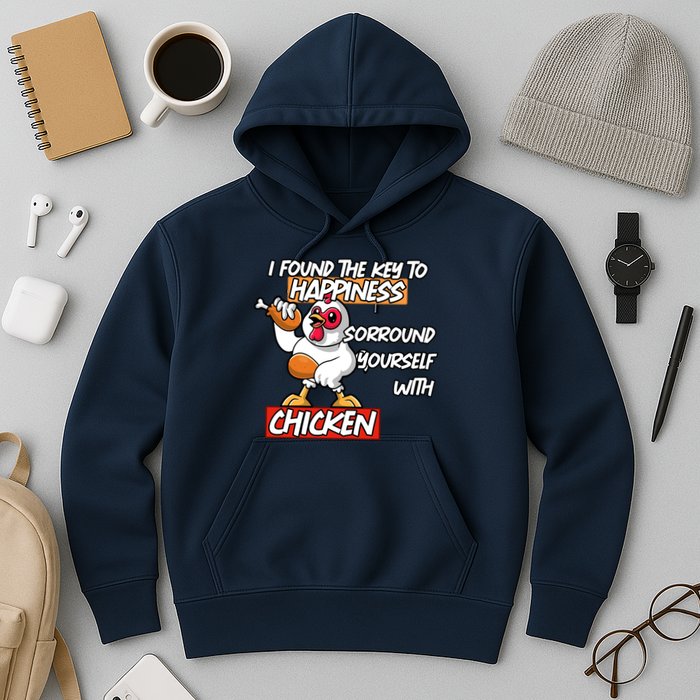 I Found The Key To Happiness, Surround Yourself With Chickens Hoodie