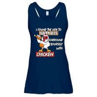 I Found The Key To Happiness, Surround Yourself With Chickens Ladies Essential Flowy Tank