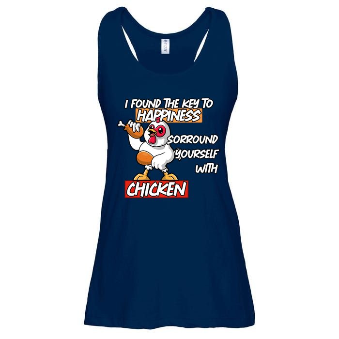 I Found The Key To Happiness, Surround Yourself With Chickens Ladies Essential Flowy Tank