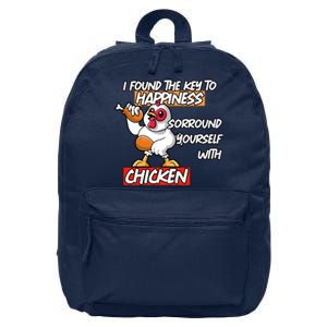 I Found The Key To Happiness, Surround Yourself With Chickens 16 in Basic Backpack