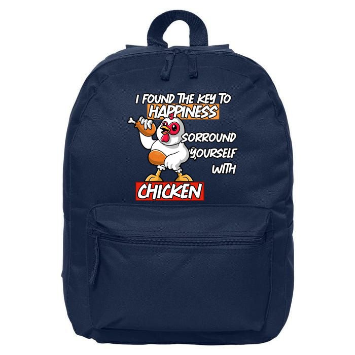 I Found The Key To Happiness, Surround Yourself With Chickens 16 in Basic Backpack