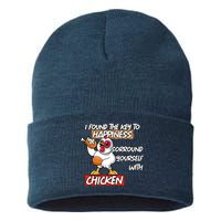 I Found The Key To Happiness, Surround Yourself With Chickens Sustainable Knit Beanie