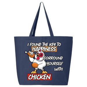 I Found The Key To Happiness, Surround Yourself With Chickens 25L Jumbo Tote