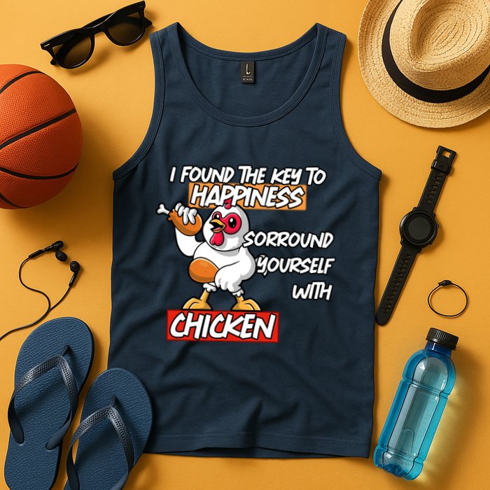 I Found The Key To Happiness, Surround Yourself With Chickens Tank Top