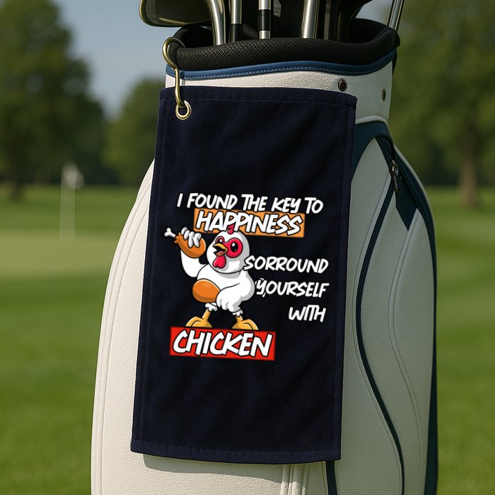 I Found The Key To Happiness, Surround Yourself With Chickens Golf Towel