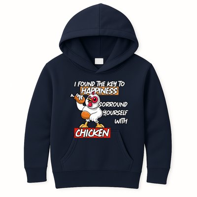 I Found The Key To Happiness, Surround Yourself With Chickens Kids Hoodie