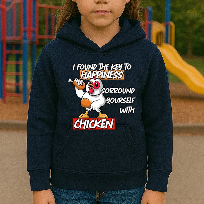 I Found The Key To Happiness, Surround Yourself With Chickens Kids Hoodie