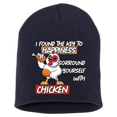 I Found The Key To Happiness, Surround Yourself With Chickens Short Acrylic Beanie