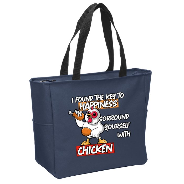 I Found The Key To Happiness, Surround Yourself With Chickens Zip Tote Bag
