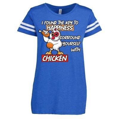 I Found The Key To Happiness, Surround Yourself With Chickens Enza Ladies Jersey Football T-Shirt