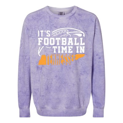 ItS Football Time In Tennessee Orange And White Colorblast Crewneck Sweatshirt