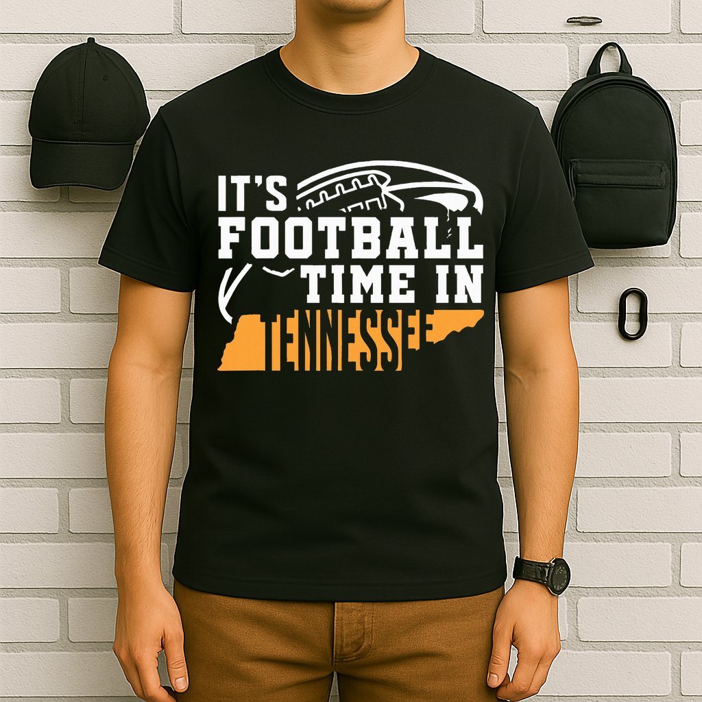 ItS Football Time In Tennessee Orange And White T-Shirt