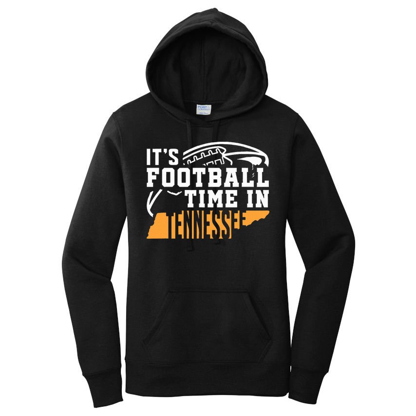 ItS Football Time In Tennessee Orange And White Women's Pullover Hoodie