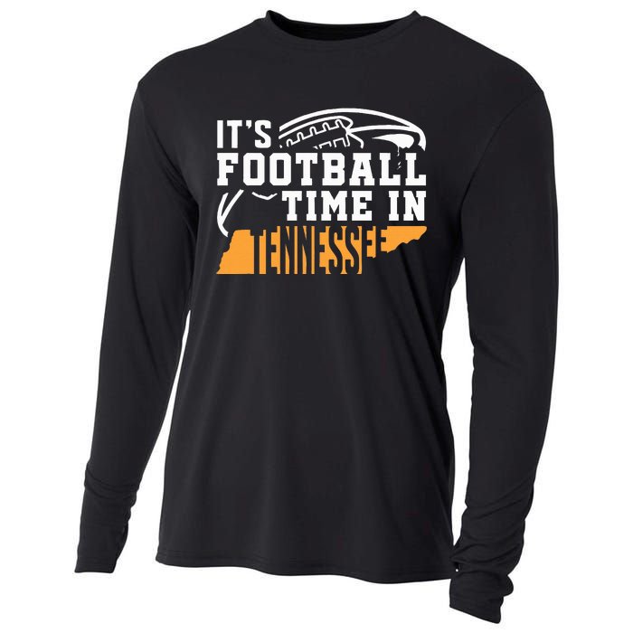 ItS Football Time In Tennessee Orange And White Cooling Performance Long Sleeve Crew