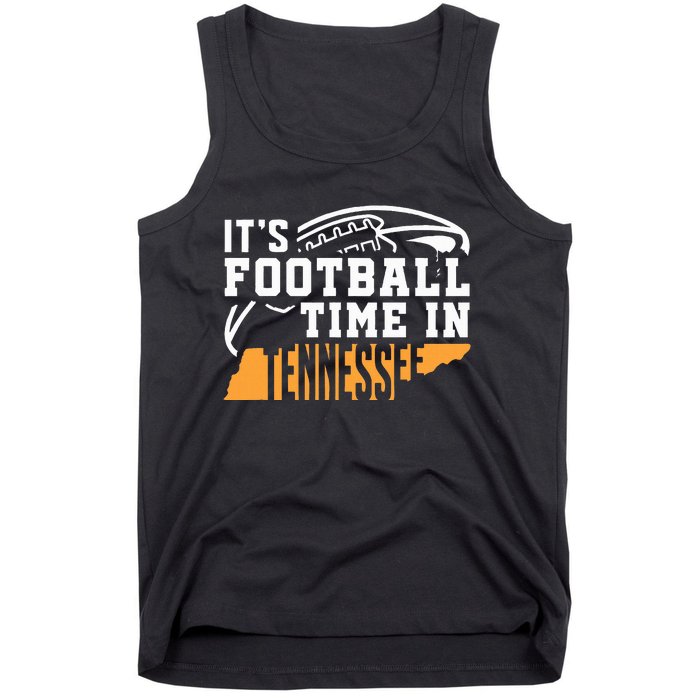 ItS Football Time In Tennessee Orange And White Tank Top