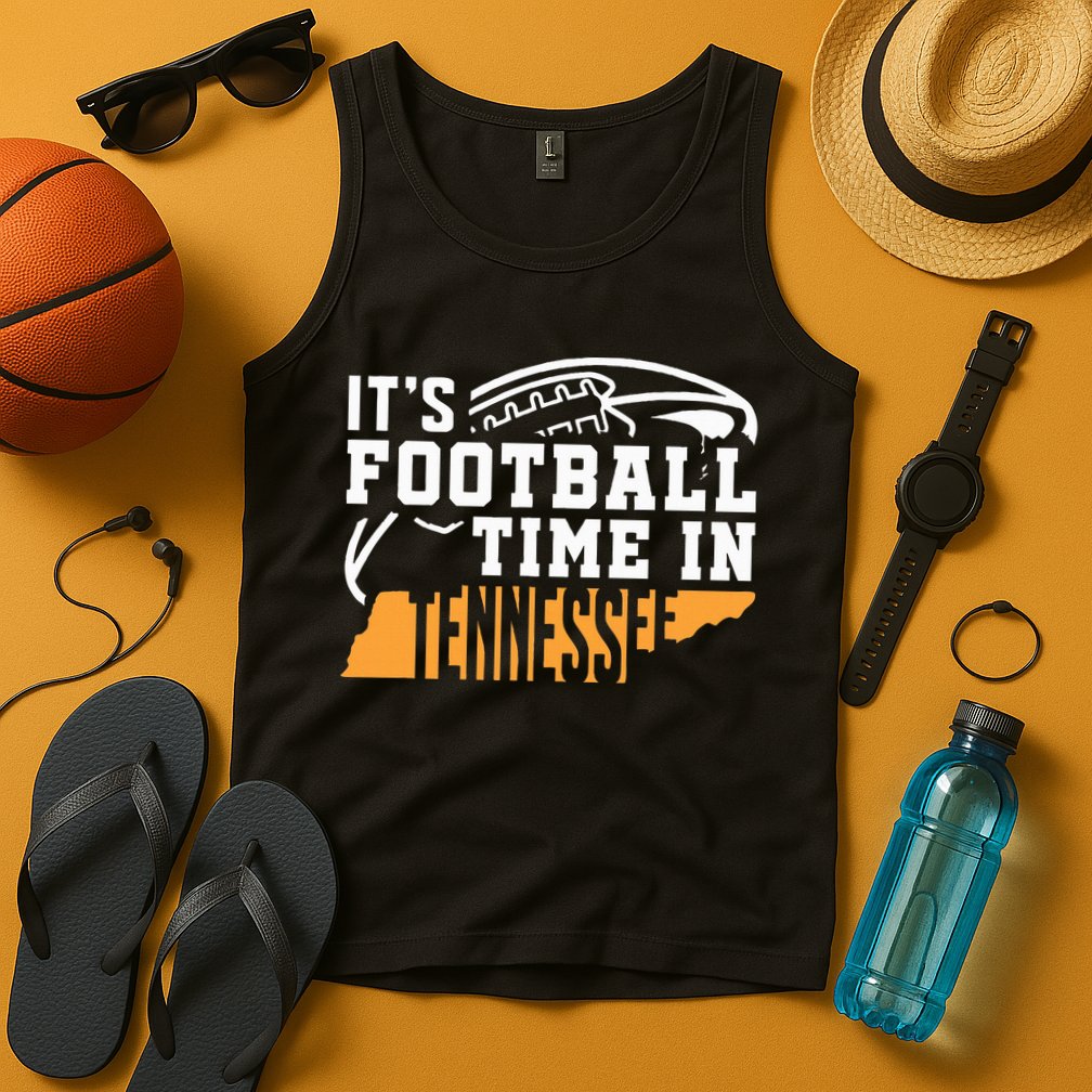 ItS Football Time In Tennessee Orange And White Tank Top