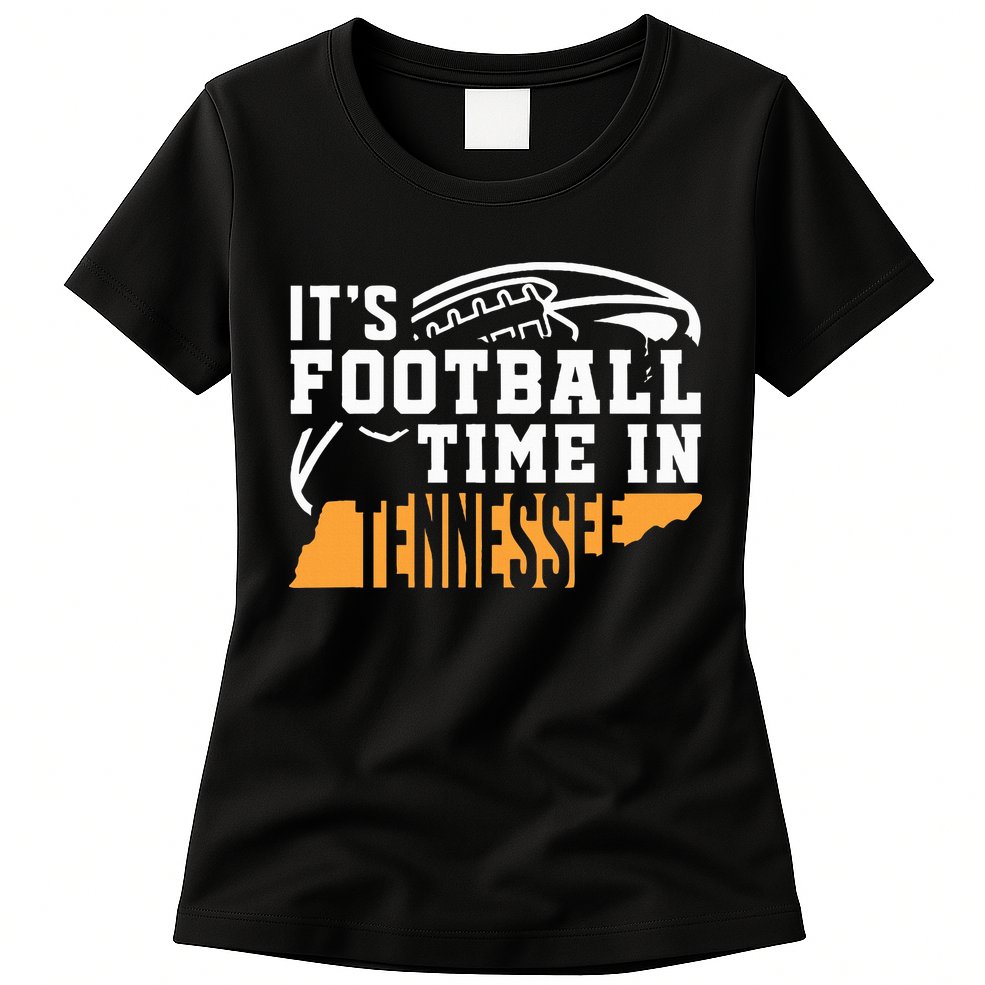 ItS Football Time In Tennessee Orange And White Womens T-Shirt