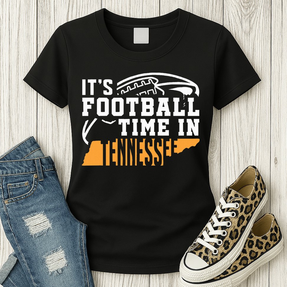 ItS Football Time In Tennessee Orange And White Womens T-Shirt