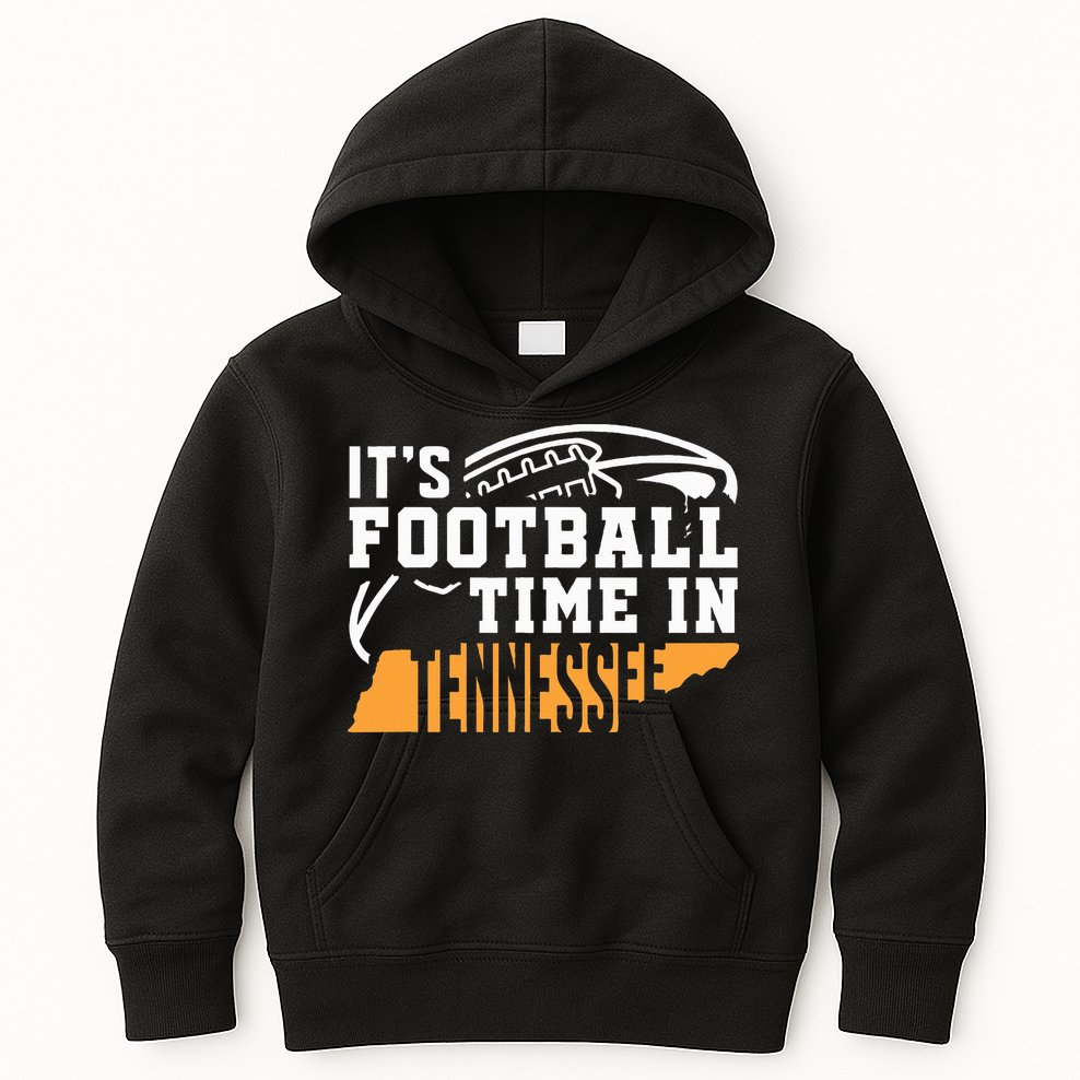 ItS Football Time In Tennessee Orange And White Kids Hoodie