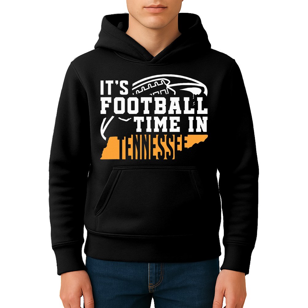 ItS Football Time In Tennessee Orange And White Kids Hoodie
