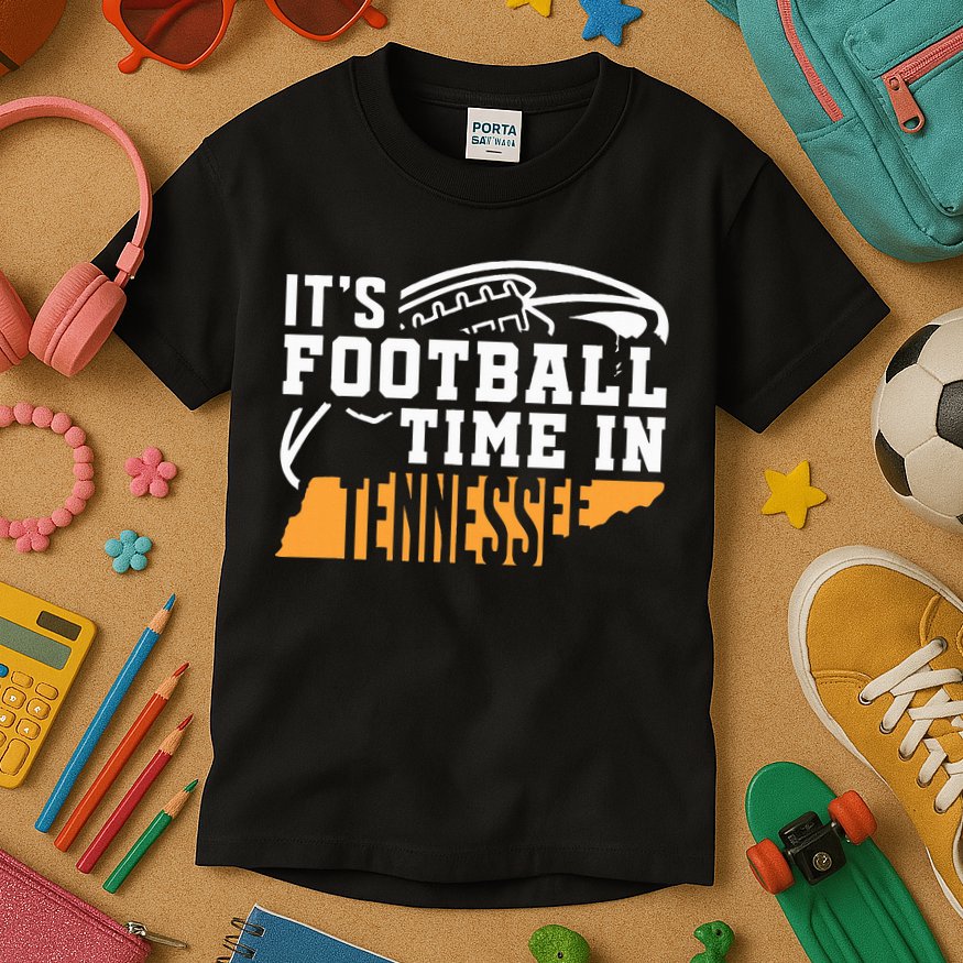 ItS Football Time In Tennessee Orange And White Kids T-Shirt