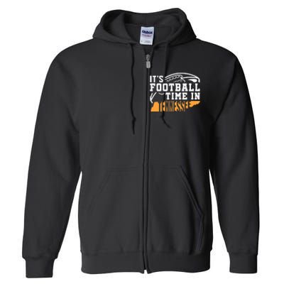 ItS Football Time In Tennessee Orange And White Full Zip Hoodie