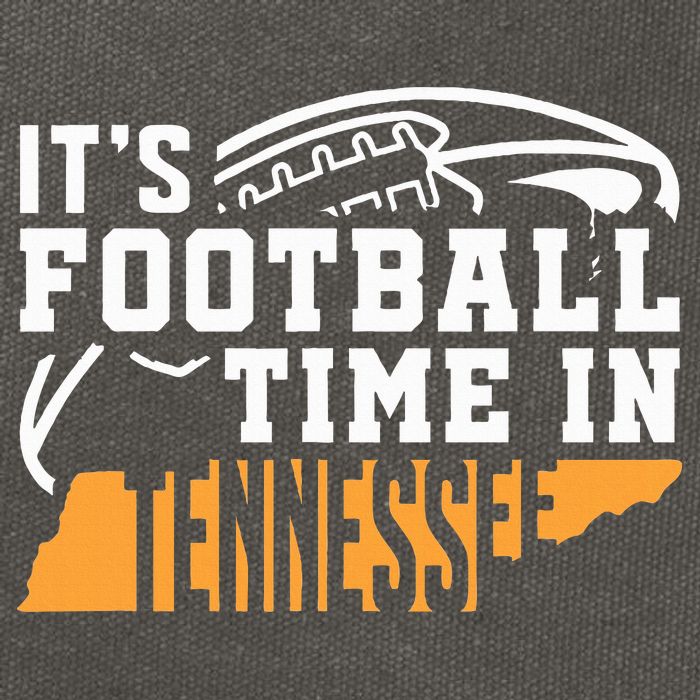 ItS Football Time In Tennessee Orange And White Cotton Canvas Backpack