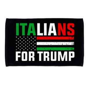 Italians For Trump Usa Flag Trump 2024 Elections Pro Trump Microfiber Hand Towel