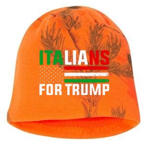 Italians For Trump Usa Flag Trump 2024 Elections Pro Trump Kati - Camo Knit Beanie