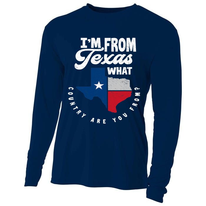 I'm From Texas What Country Are From Proud Texan Cooling Performance Long Sleeve Crew