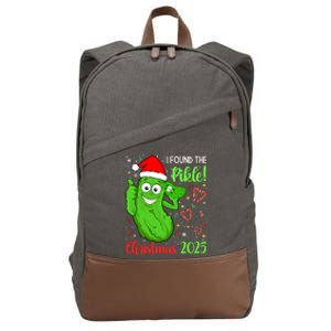 I Found The Pickle Christmas 2025 Funny Xmas Party Gift Cotton Canvas Backpack