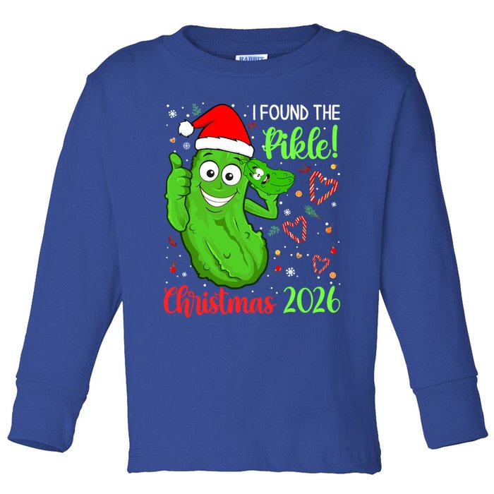 I Found The Pickle Christmas 2026 Funny Xmas Party Meaningful Gift Toddler Long Sleeve Shirt