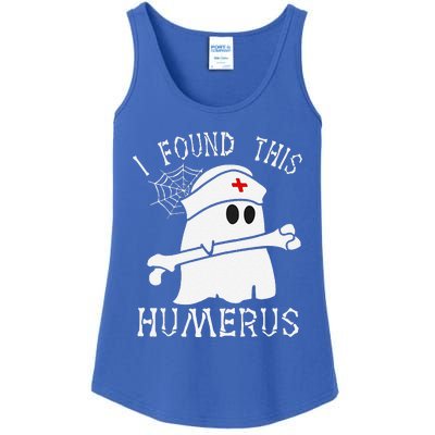 I Found This Humerus Funny Ghost Nurse Halloween Ladies Essential Tank