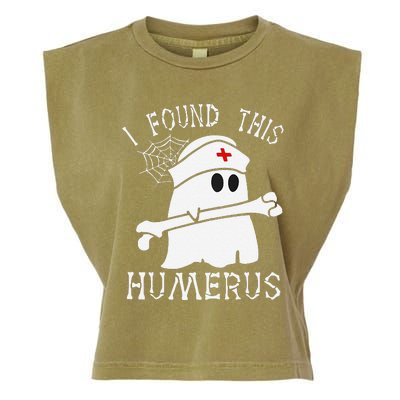 I Found This Humerus Funny Ghost Nurse Halloween Garment-Dyed Women's Muscle Tee