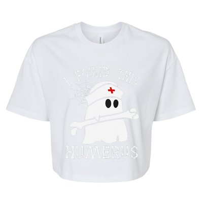 I Found This Humerus Funny Ghost Nurse Halloween Bella+Canvas Jersey Crop Tee