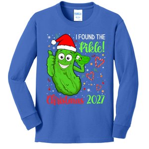 I Found The Pickle Christmas 2027 Funny Xmas Party Funny Gift Kids Long Sleeve Shirt