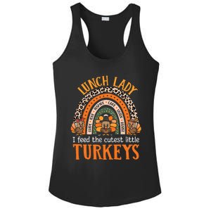 I Feed The Cutest Little Turkeys Thanksgiving Lunch Lady Ladies PosiCharge Competitor Racerback Tank