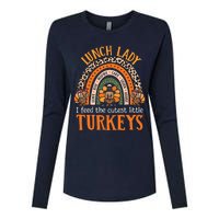 I Feed The Cutest Little Turkeys Thanksgiving Lunch Lady Womens Cotton Relaxed Long Sleeve T-Shirt