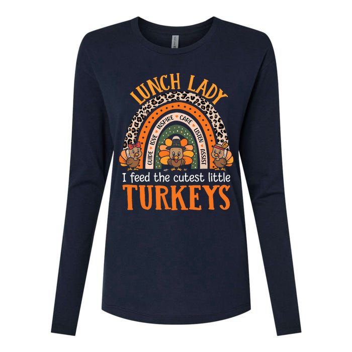 I Feed The Cutest Little Turkeys Thanksgiving Lunch Lady Womens Cotton Relaxed Long Sleeve T-Shirt