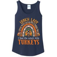 I Feed The Cutest Little Turkeys Thanksgiving Lunch Lady Ladies Essential Tank