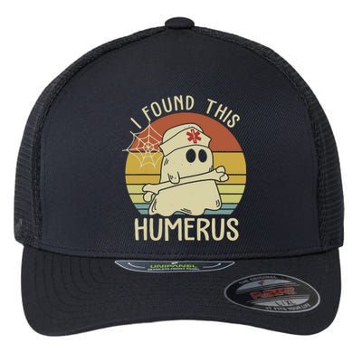 I Found This Humerus Halloween Nurse Nursing Ghost Humorous Flexfit Unipanel Trucker Cap