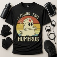I Found This Humerus Halloween Nurse Nursing Ghost Humorous Cooling Performance Crew T-Shirt