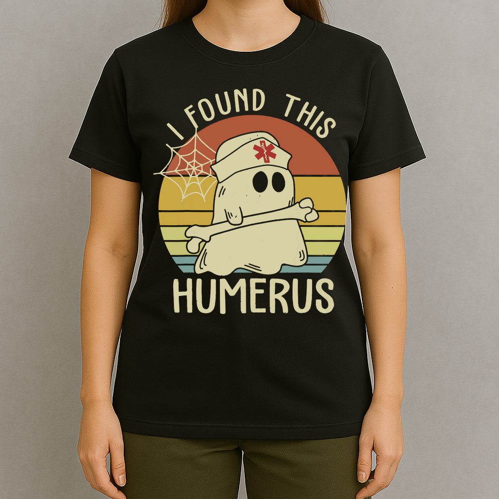 I Found This Humerus Halloween Nurse Nursing Ghost Humorous T-Shirt