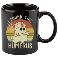 I Found This Humerus Halloween Nurse Nursing Ghost Humorous 11oz C Handle Ceramic Mug